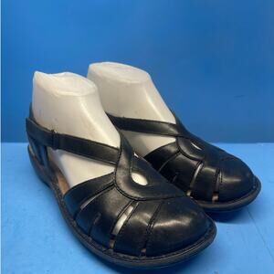 Clarks Bendables Women's Black Leather Flat Comfortable Shoes Size 6 M